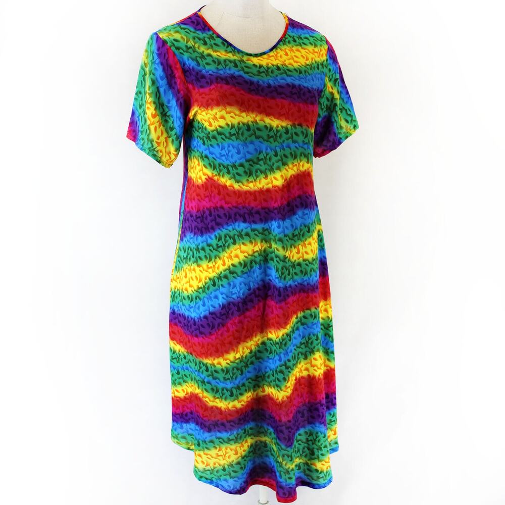 Dududai Multicolored Striped Summer Dress Sundress XL/XXL